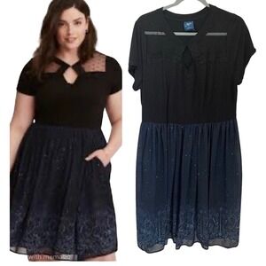 Torrid Harry Potter Hogwarts Crest Celestial Lace Keyhole Dress Plus Size 2 2X